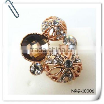 2013 Newest Crystal Stones Flower Ring