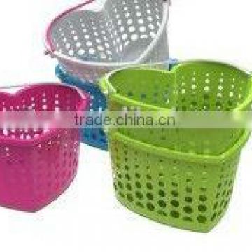 Plastic storage basket/Handle basket/Mini baskets/Sundries Basket/Heart Shaped basket/small basket/kid basket/Single handle