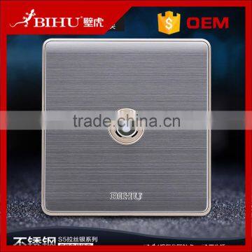 Wholesale Factory Sale Single/double TV Socket Stainless Steel Wall Socket