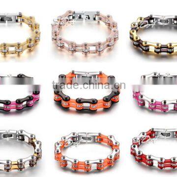 2016 New Hot Sale Bicycle Motorcycle Chain Jewelry Rose Gold Plated 316L Stainless Steel Bracelet photo-2