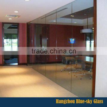 8mm 10mm 12mm tempered partition glass wall office with AS BS certificate