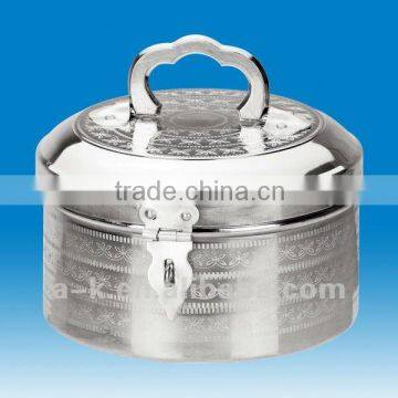 Polishing finish Aluminum Round Box 4pc set