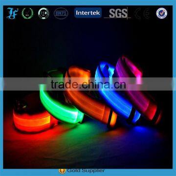 pet products waterproof nylon led dog collar