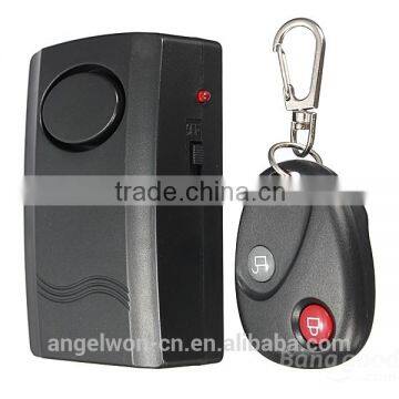 Door window wireless vibration sensor alarm with remote (black)
