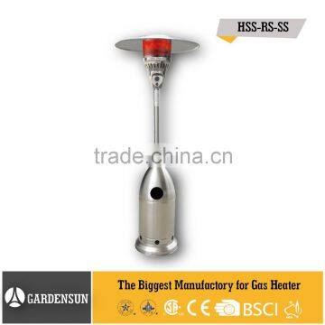 Gas patio heater Bullet patio heater stainless steel,CE GARDENSUN 5000-13000W with CE CSA AGA ISO