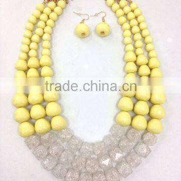 2015 New Fashion Round Square Combination Beads Necklace Women Jewelry Wholesale photo-2