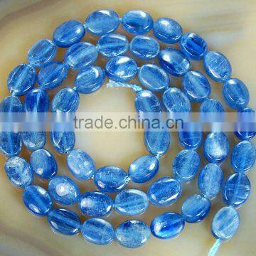 Natural Blue Kyanite Flat Oval Beads 15.5"