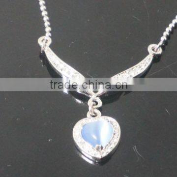 The heart of the ocean light blue rhinestone pendant small beads necklace