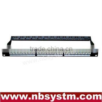 24 port UTP Cat5e Cat6 Patch Panel with back bar 19'' 1U,with 24pcs UTP Cat.5e Keystone Jacks