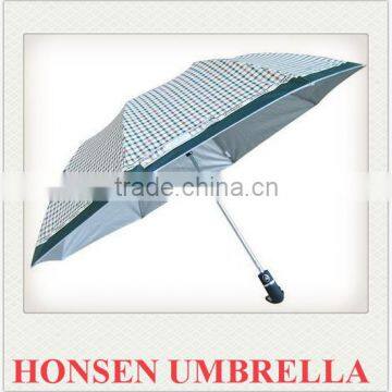 high quality OEM 3-folding auto open and close LED umbrella honsen