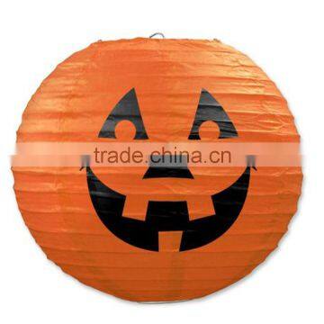 Round Pumpkin print halloween paper lanterns for holiday decoration