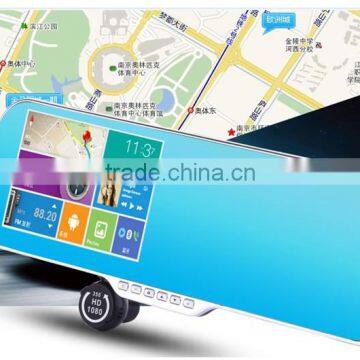 5 Inch Android rear view mirror gps navigation WiFi FM Dual Lens DVR camera Rear view mirror HD 1080P Car DVR bluetooth optional