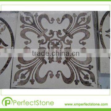 hotel decoration waterjet marble floor pattern