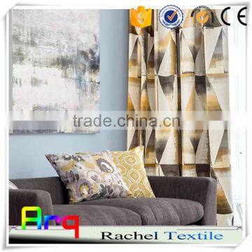 Abstract fabric painting designs living room curtain fabric Linen Polyester blend