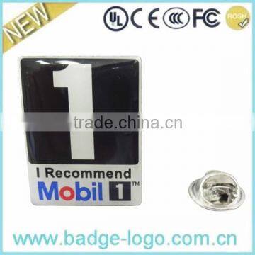 promotional custom stainless steel epoxy badge