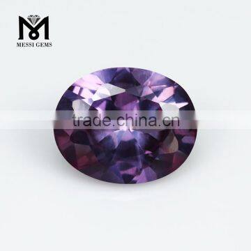 Factory wholesale synthetic 46# corundum machine cut oval ruby gemstone