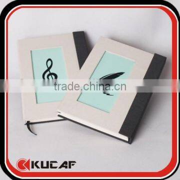 Custom Linen Hardcover A5 Flocking Pattern Notebook with Magnetic Clasp