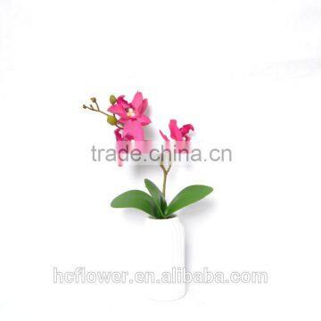 Beauty artificial Orchid in ceramic pot for home decoration