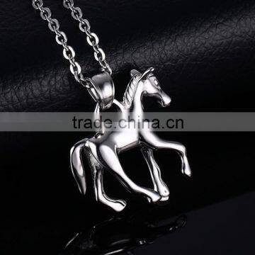 Fashion Sturdy Chain Necklace Horse Pendants Necklace Accessories Animal Type Dress Jewelry For Men photo-3