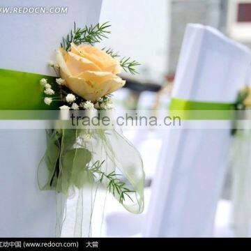 Wedding Cheap Flower Chair Satin Sashes