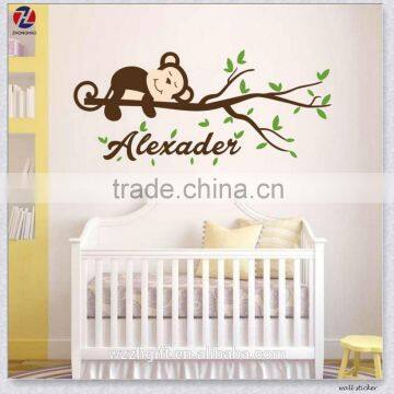 Reflective Charming Monkey Design Eco-Friendly PVC Waterproof Removable Room Decor 3d Wall Stickers