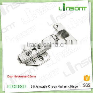 High quality 3-D adjustable hydraulic clip on small spring hinge hardware concealed hinge for thick door