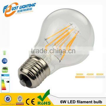 E27 8W Wholesale edison Aluminum base housing indoor a60 led filament bulb