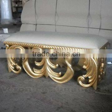 Living Room Sofas - Antique Gold Leaf Living Stool