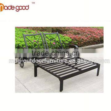 hot sell double-seat lounge chaise chair outdoor garden furniture hotel furniture set antique long sofa