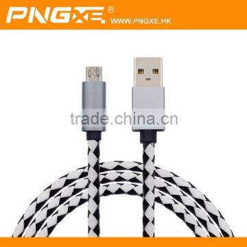 2015 Most fashionable metal & pu 5pin micro usb android data cable for all mobile phone