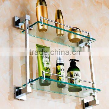 1202 Bathroom Accessory New A Square Double Glass Shelf Hotel Use Modern Kitchen photo-3