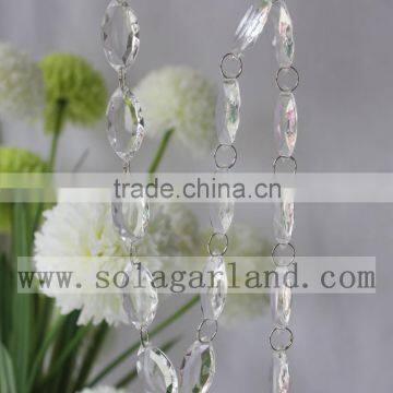 Hot Selling 8.5*20*40 MM Acrylic Crystal Diamond Cutted Bead Garland Facted Beads Strands Chain For Christmas/Party Decoration