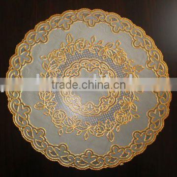 vinyl golden/silver printed table mat