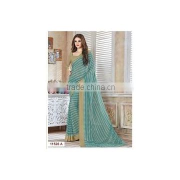 Exotic Green Georgette Saree/indian bridal sarees online shopping