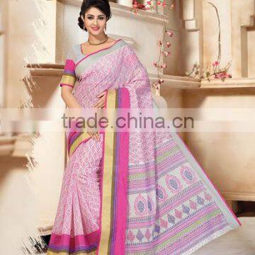 Off White Cotton Silk Saree Part Wear