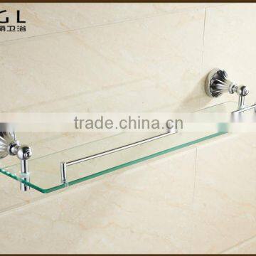 11137 Hot Sale Zinc Alloy Chrome Bathroom Accessories Glass Shelf photo-5
