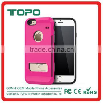 High Quality Scrub TPU+PC Case With Card Candy Color Mobile Phone Housings for Iphone 6 6s Plus photo-3