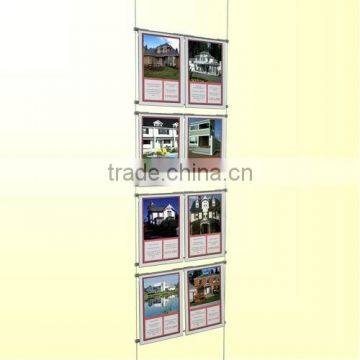 ceiling-hang Acrylic Poster Display with 8 sections