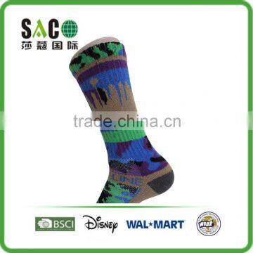 Blue Green Black Camouflage Compression Sports Socks photo-2