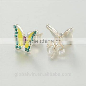 New Design Fashion Cheap Factory Direct Sale Butterfly Enamel Earrings photo-4