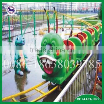 Outdoor playground kids amusement rides appleworm roller coaster