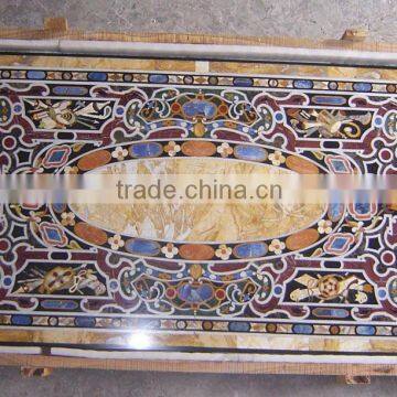 Inlaid Marble Stone Table Top Pietre Dure Marble Inlay Table Top