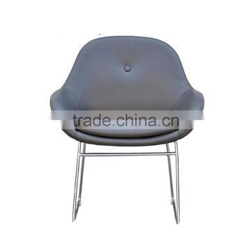 Modern design stainless steel legs dining chair leather covers