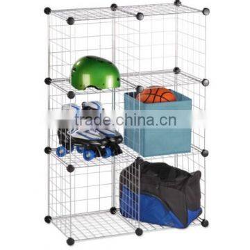 6 Storage Cubes, Stacking Wire Cube Set Closet Organizer Bins Bask (FH-ALW0023)