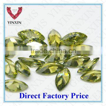 Brilliant Olive Green Cubic Zirconia Marquise 5X2.5mm CZ photo-4