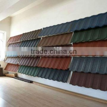 COLORFUL STONE COATED METAL ROOFING TILE (green back 1340MM*420MM) manufacturer