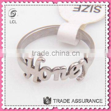 Best quality engrave name radium plated ring, hot sale sterling imitation silver filigree rings