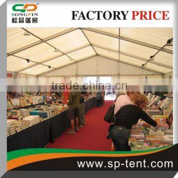 Span 15m width auto exhibition tent in wind proof strong aluminium frame
