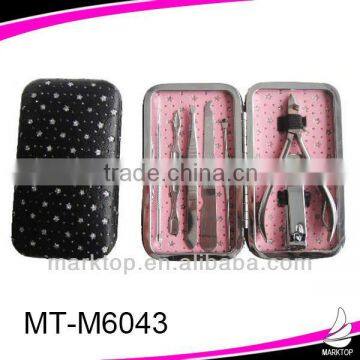 Hot 7PCS pink shimmer star case mini manicure Set