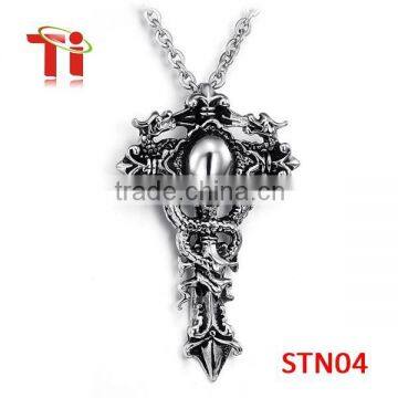 Fashion stainless steel mens cross necklace